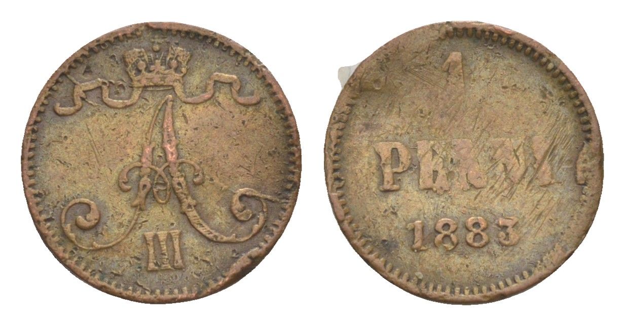 Россия для Финляндии 1 пенни 1883 Биткин 251 медь 4647-956