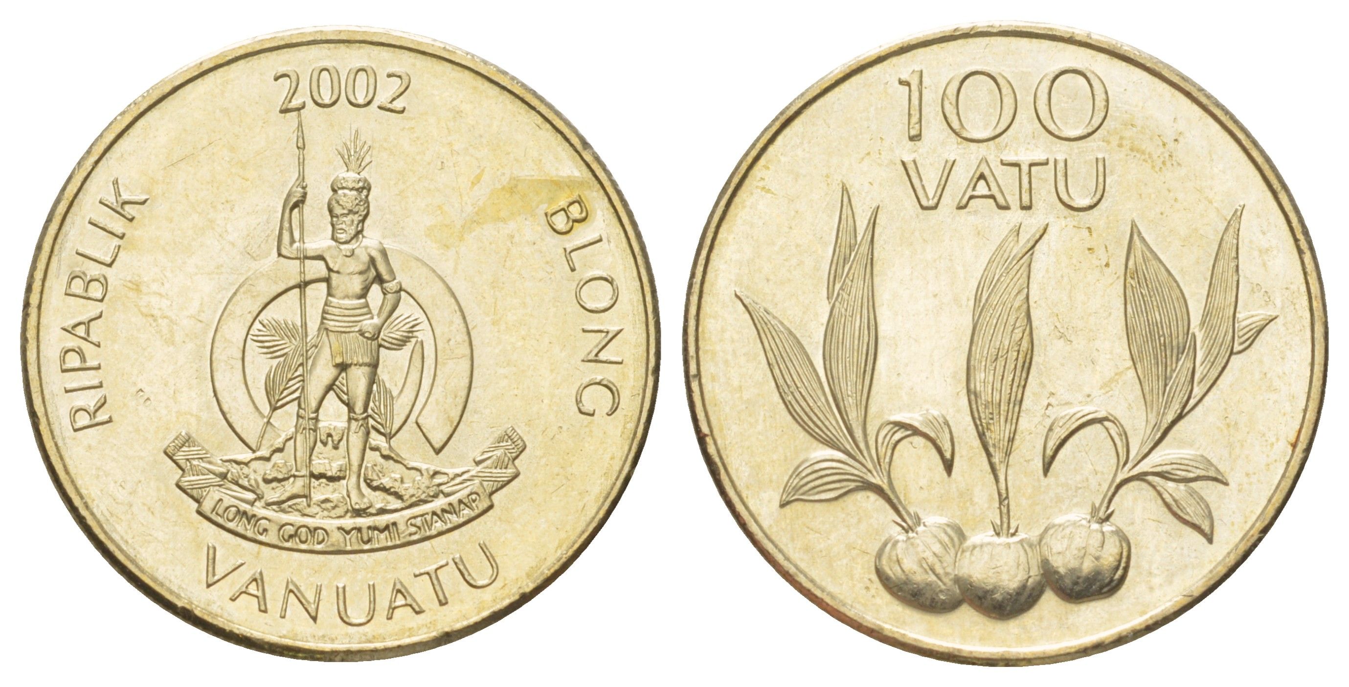 Вануату 100 вату 2002 KM 9 никель латунь UNC 4624-114