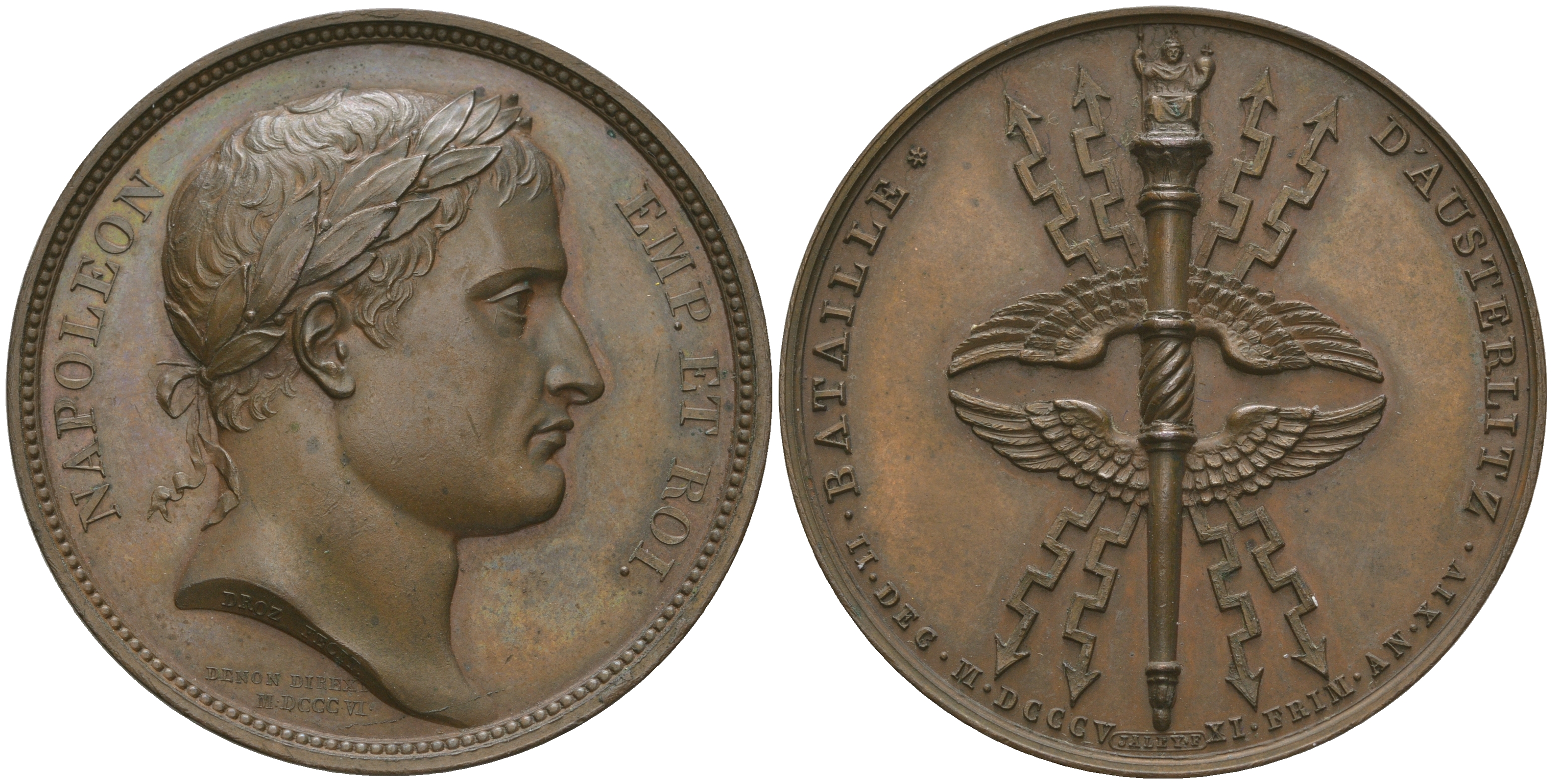 Набор бронзовых французских медалей и медальонов 1810 года. Оригинальный комплект. 0-0-00