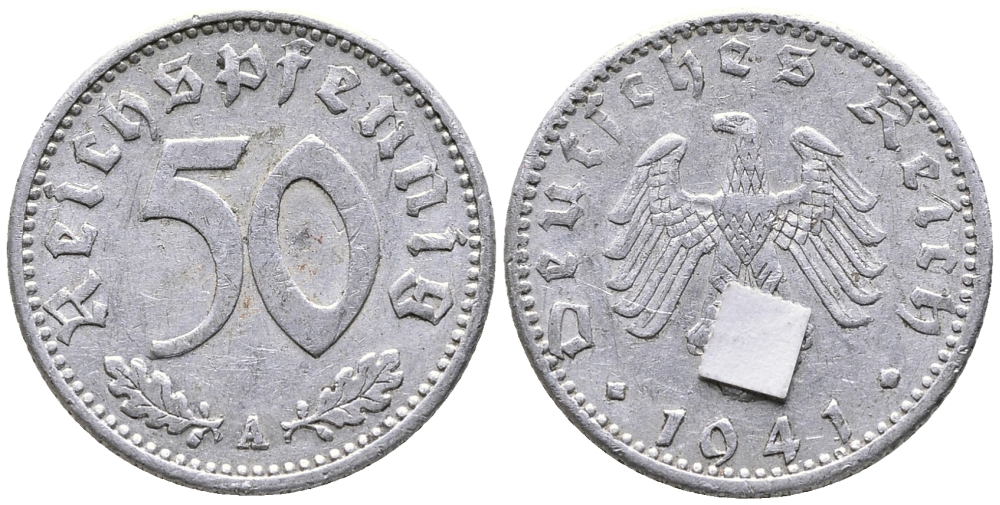 Германия 50 рейхспфеннигов 1941 A KM 96, J. 372 алюминий 24-917