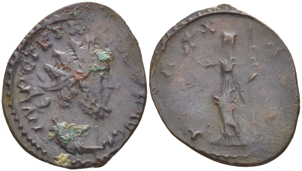 Римская Империя (императоры в Галлии) антониниан 272 - 273 Тетрик I. PAX AVG, Пация, персонификация Мира, Колония Агриппины, Very fine RIC 100 биллон 1073-14-14