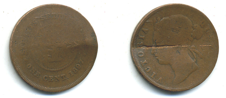 Стрейтс-Сетлментс 1 цент 1897 Виктория (1837-1901) KM 16 медь 4383-815