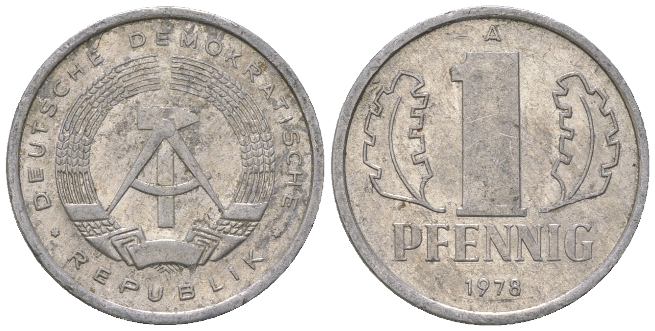 ГДР 1 пфенниг 1978 А KM 8.2 алюминий 4623-339