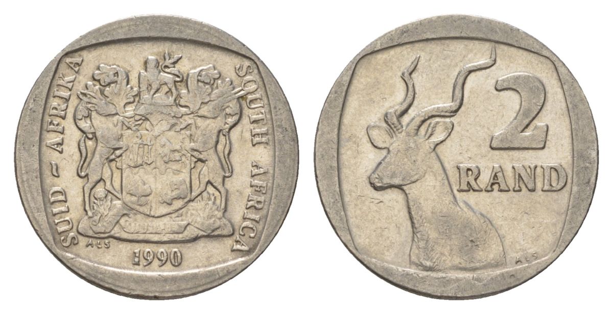 ЮАР 2 ранда 1990 KM 139 медь плакированная никелем 4626-1025