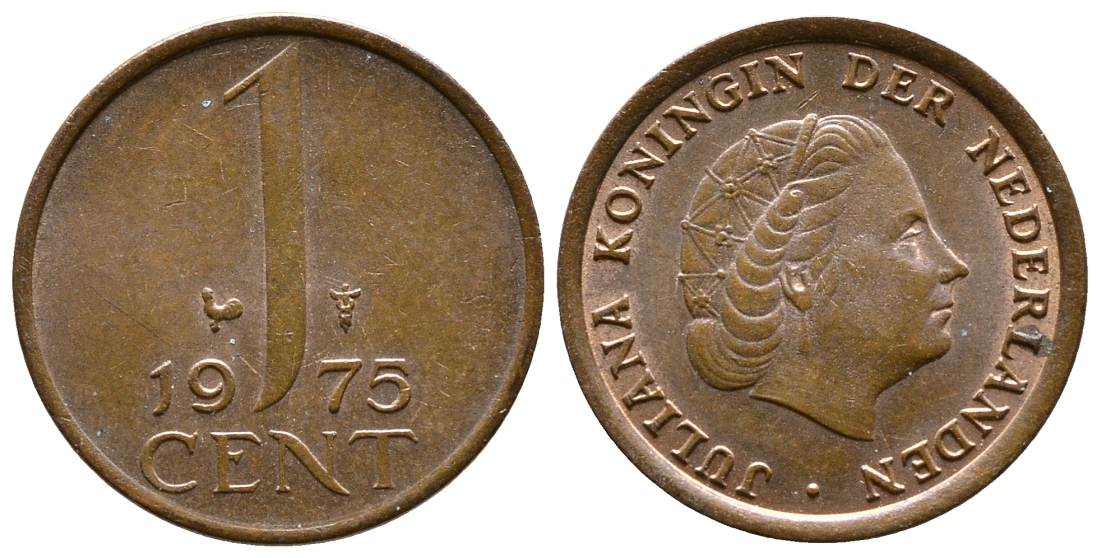 НИДЕРЛАНДЫ 1 ЦЕНТ 1975 КМ 180 бронза 4110-1747