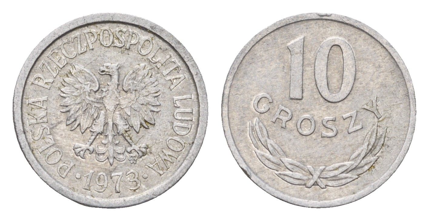 Польша 10 грошей 1973 Y AA47 алюминий 187-358