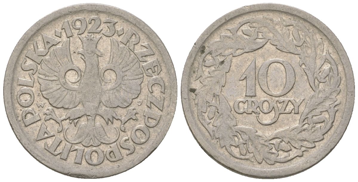 Польша 10 грошей 1923 w Y 11 никель 4136-1255