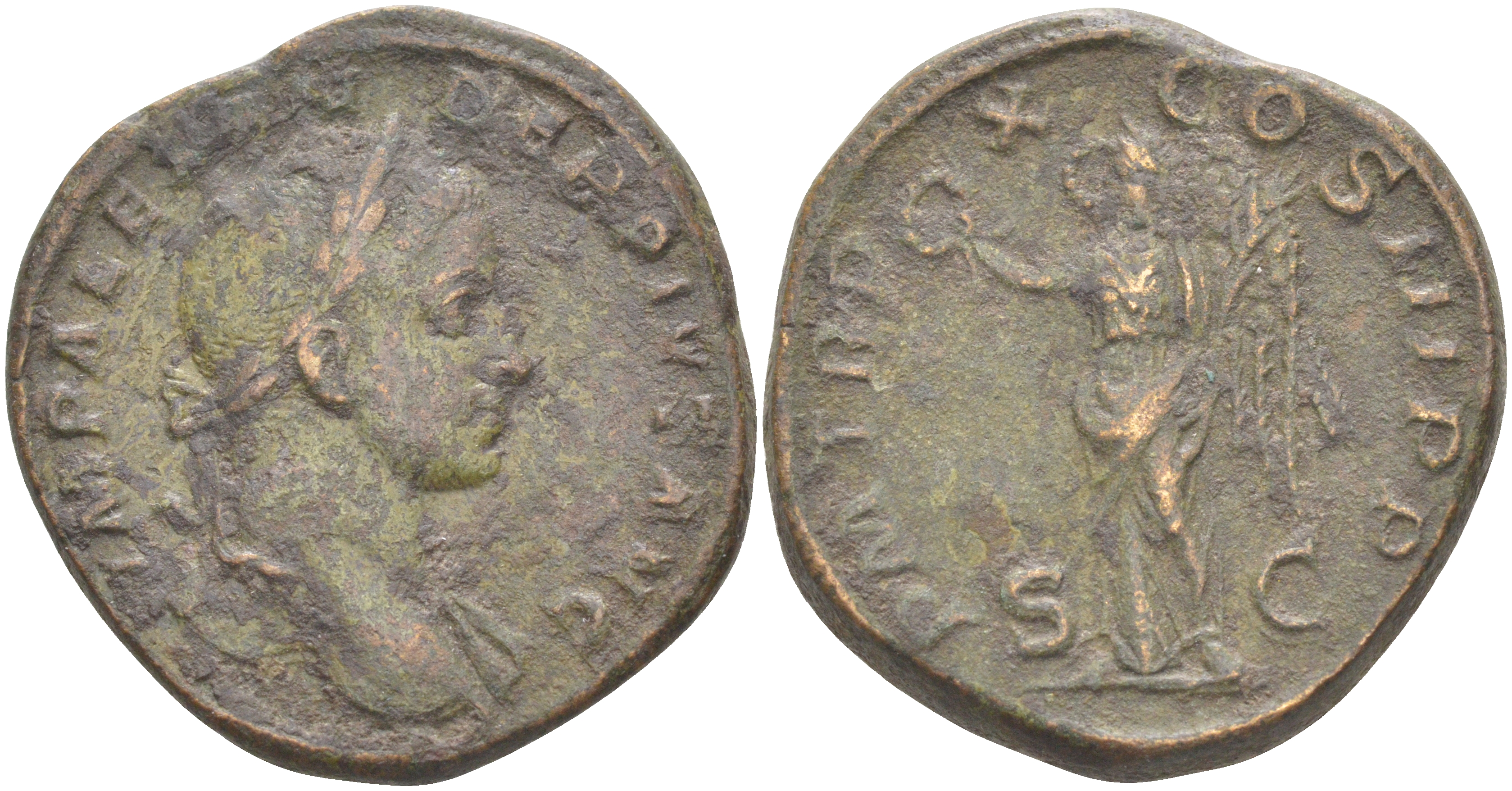 Римская Империя сестерций 231 Александр Север, бюст императора, IMP ALEXANDER PIVS AVG / Виктория, P M TR P X COS III P P S C, Рим RIC 523 бронза 1073-8-75