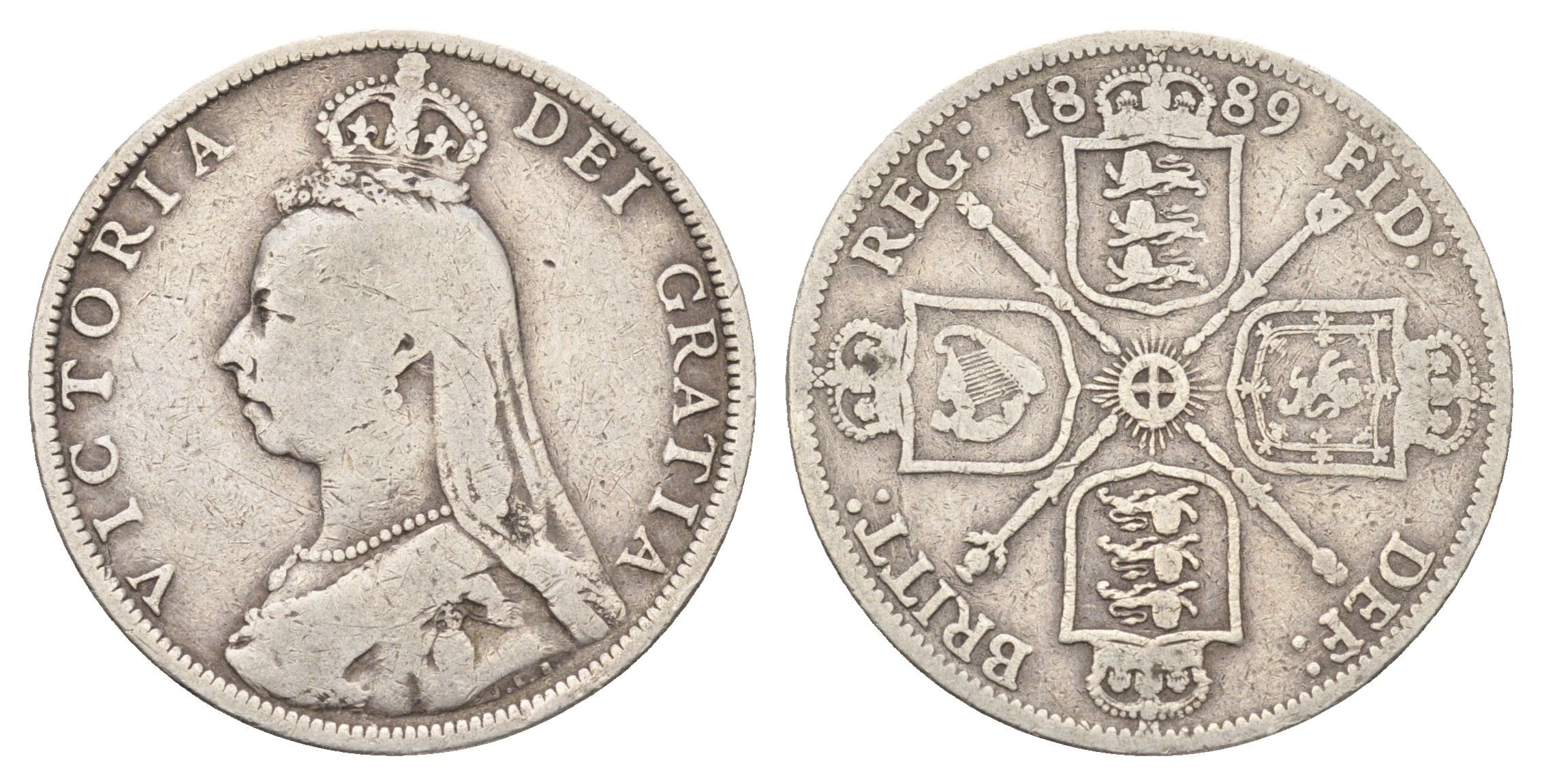 Великобритания 2 шиллинга (флорин) 1889 Виктория (1837-1901) KM 762, Spink 3925 серебро 441-645