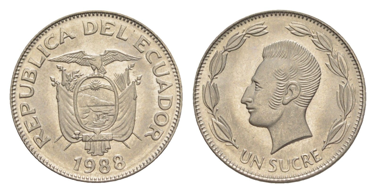 Эквадор 1 сукре 1988 KM 89 сталь плакированная никелем UNC 4640-1142