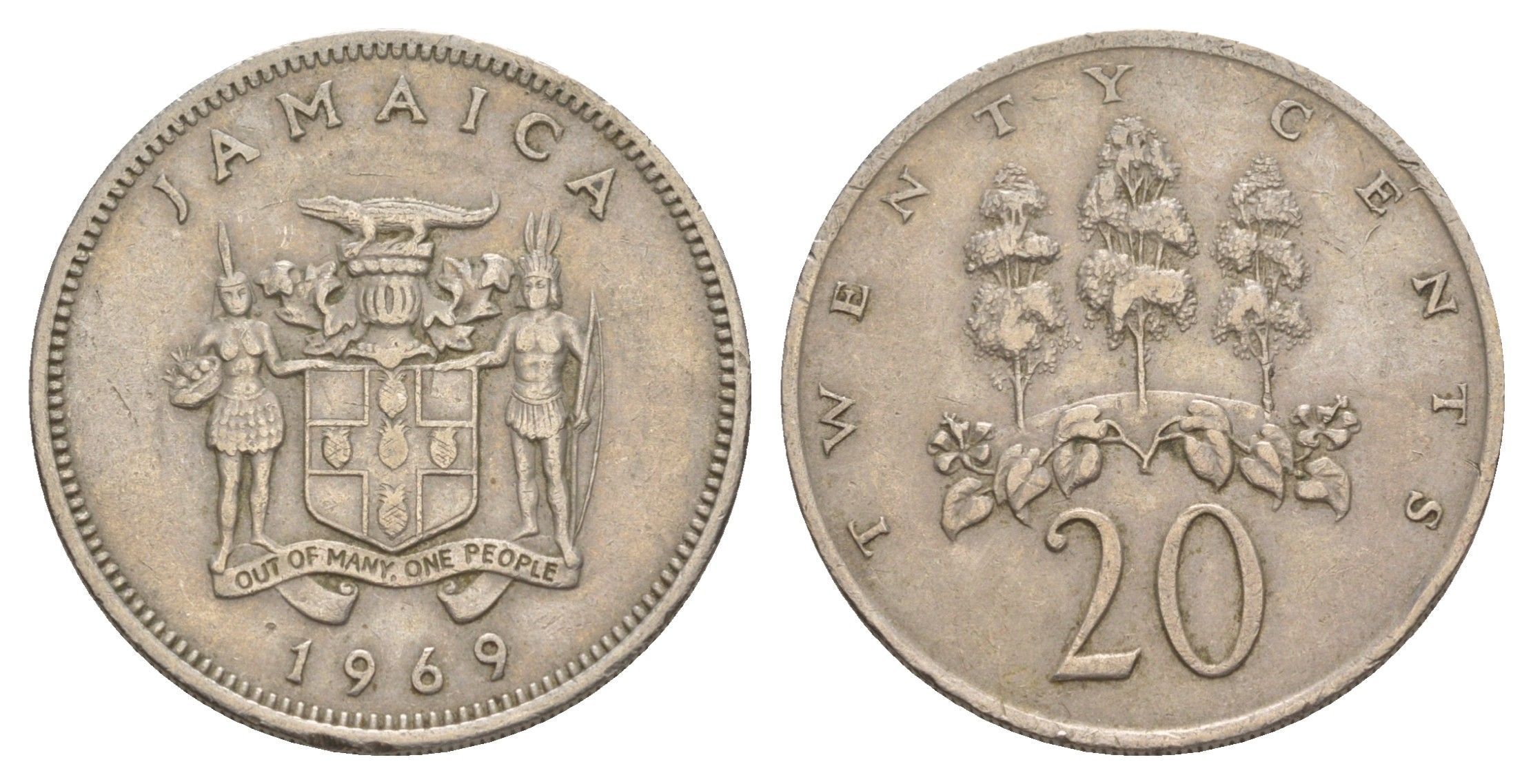 Ямайка 20 центов 1969 KM 48 медно-никель 4624-445