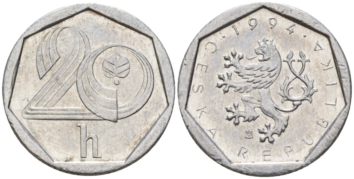 Словакия 20 геллеров 1994 b' KM 2.1 алюминий 4152-864