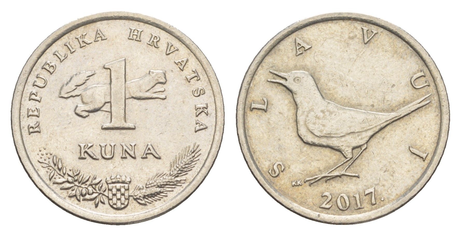 Хорватия 1 куна 2017 KM 9.1 медь цинк никель 4379-713