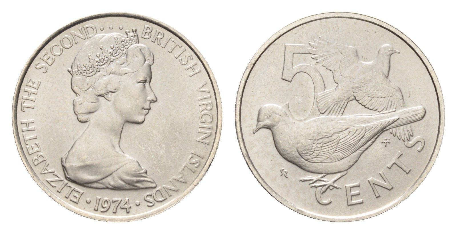 Британские Виргинские острова 5 центов 1974 KM 2 медно-никель BU 4668-726