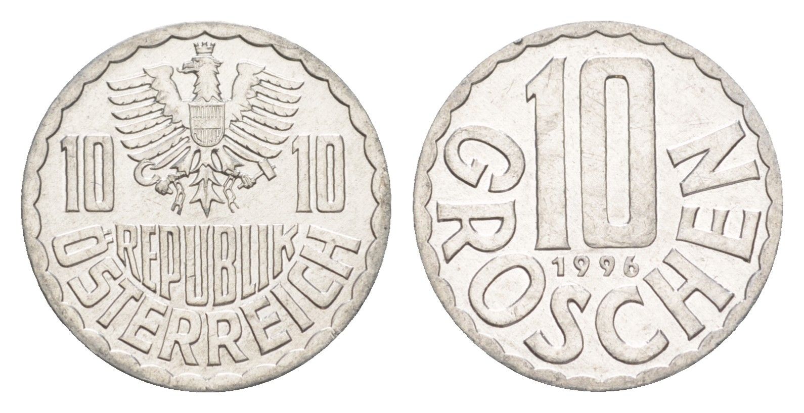 Австрия 10 грошей 1996 KM 2878 алюминий 4147-756