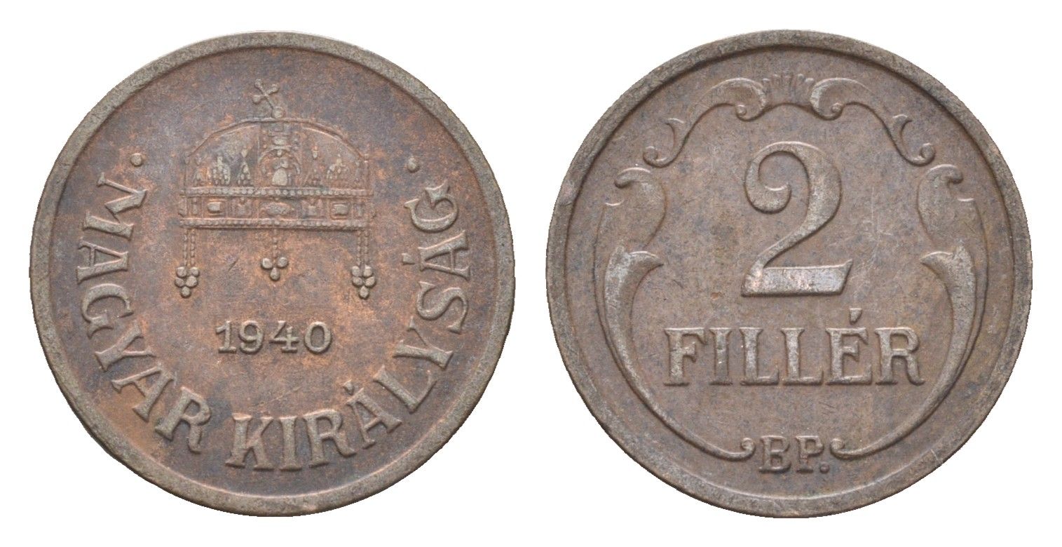 Венгрия 2 филлера 1940 BP KM 506 бронза 4665-464