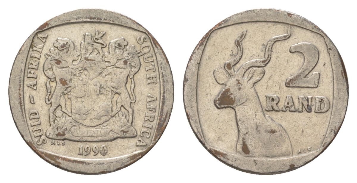 ЮАР 2 ранда 1990 KM 139 медь плакированная никелем 4626-1031