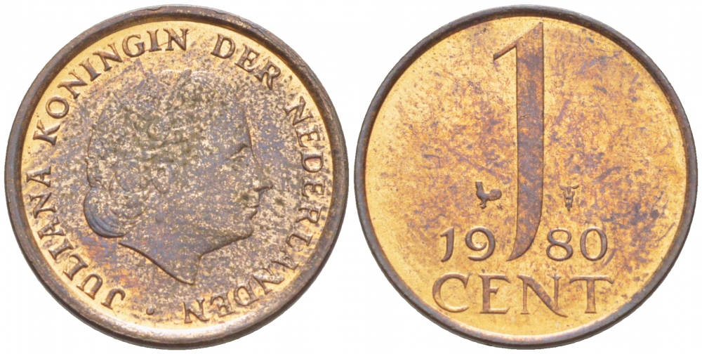 Нидерланды 1 цент 1980 Юлиана (1949-1980) KM 180 бронза 3457-1063