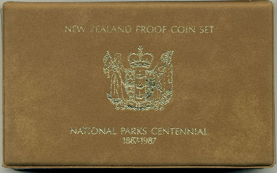 Новая Зеландия официальный набор из 7 монет 1987 в оригинальной пластиковой упаковке серебро PROOF 1-4-1-06