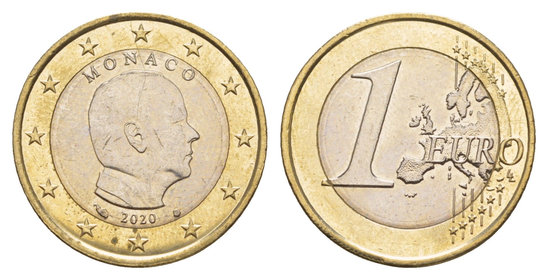 Монако 1 евро 2020 KM 194 биметалл UNC 4654-815