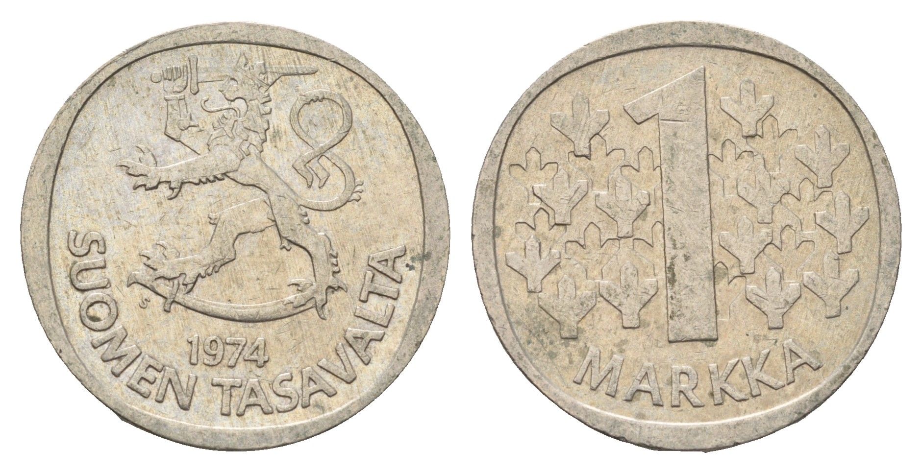 Финляндия 1 марка 1974 KM 49a медно-никель 4637-237