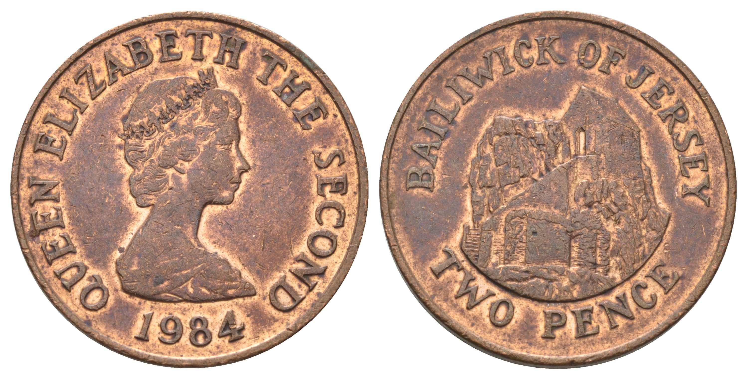 Джерси 2 пенса 1984 Елизавета II (1952-2022), Сент-Хелиер KM 55 бронза 4666-731