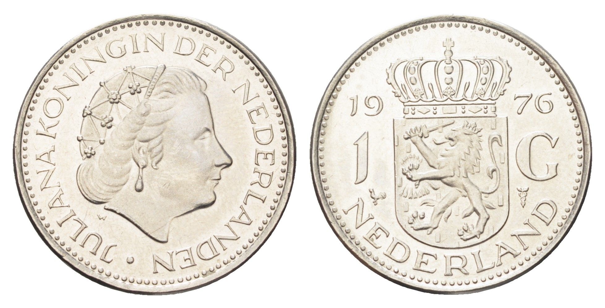 Нидерланды 1 гульден 1976 Юлиана (1948-1980) KM 184a никель UNC 4706-1242