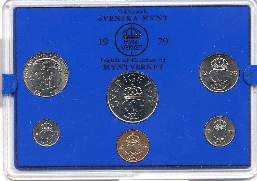 Швеция набор монетного двора из 6 монет 1979 в пластике Карл XVI Густав (1973- ) KM MS11 UNC 4-3-6-97