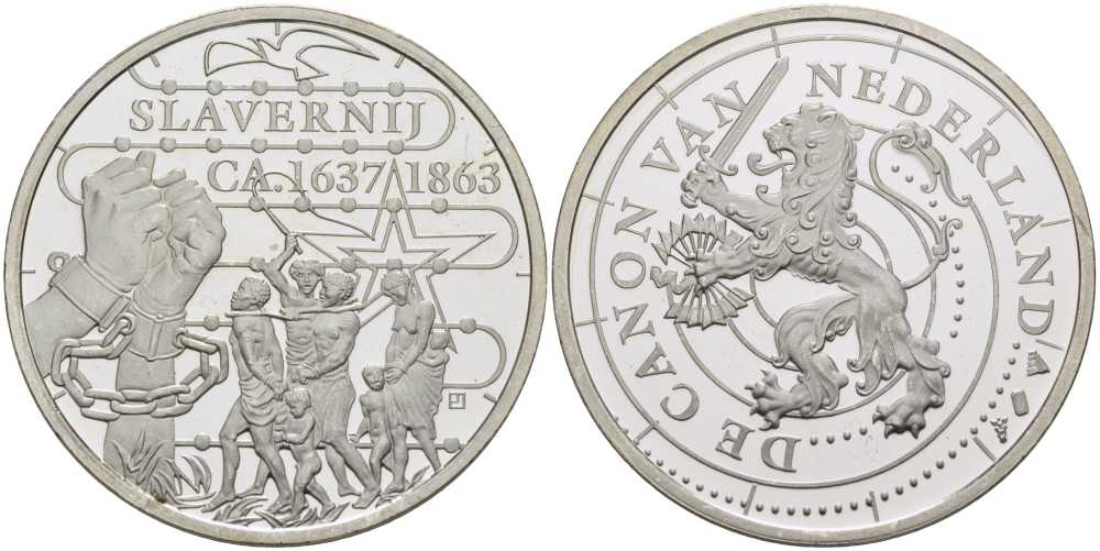 НИДЕРЛАНДЫ МЕДАЛЬ СЕРИИ ИСТОРИЯ НИДЕРЛАНДОВ, РАБСТВО И КОЛОНИЗАЦИЯ АФРИКАНСКОГО КОНТИНЕНТА (1637-1863), ДИАМЕТР 30 ММ., ВЕС 9,43 ГР. медно-никель 1076-6-42