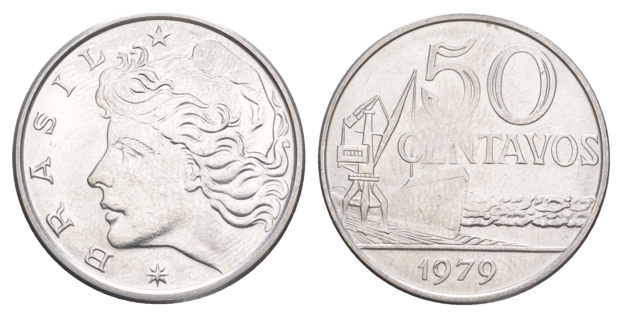 Бразилия 50 сентаво 1979 KM 580b нержавеющая сталь UNC 4642-1136