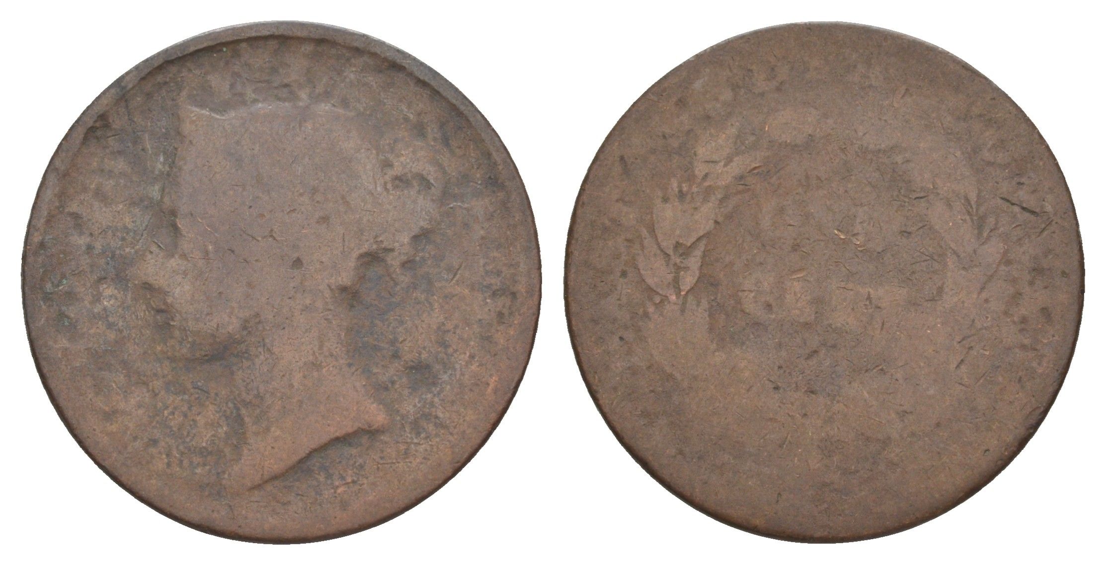 Стрейтс Сетлментс 1 цент 1845 Виктория (1837-1901) KM 3 медь 4642-422