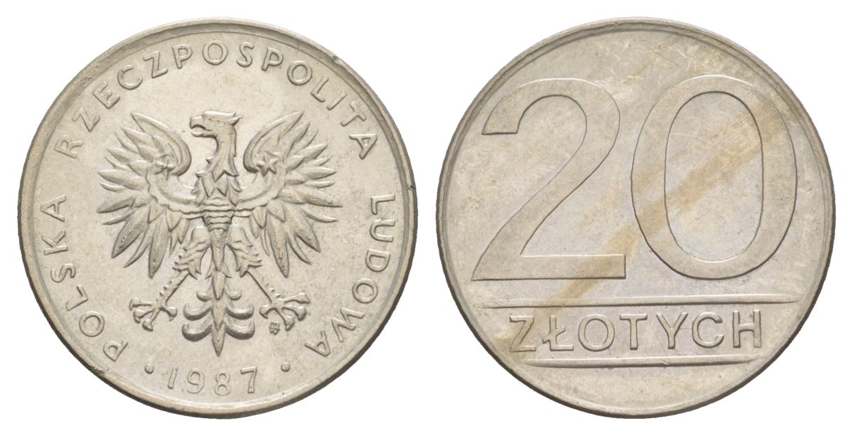 Польша 20 злотых 1987 Y 153.1 медно-никель UNC 4633-142