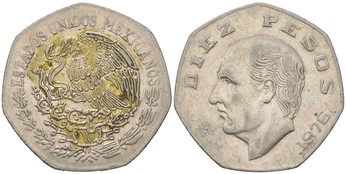 Мексика 10 песо 1976 Mo KM 477.1 медно-никель 4403-211