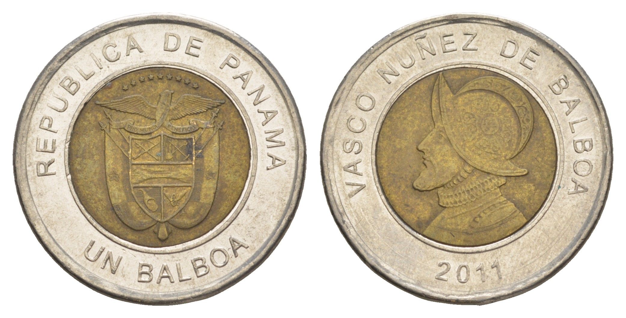 Панама 1 бальбоа 2011 KM 141 биметалл 4646-255