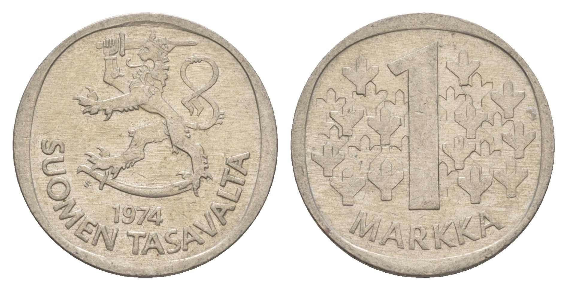 Финляндия 1 марка 1974 KM 49a медно-никель 4525-1135