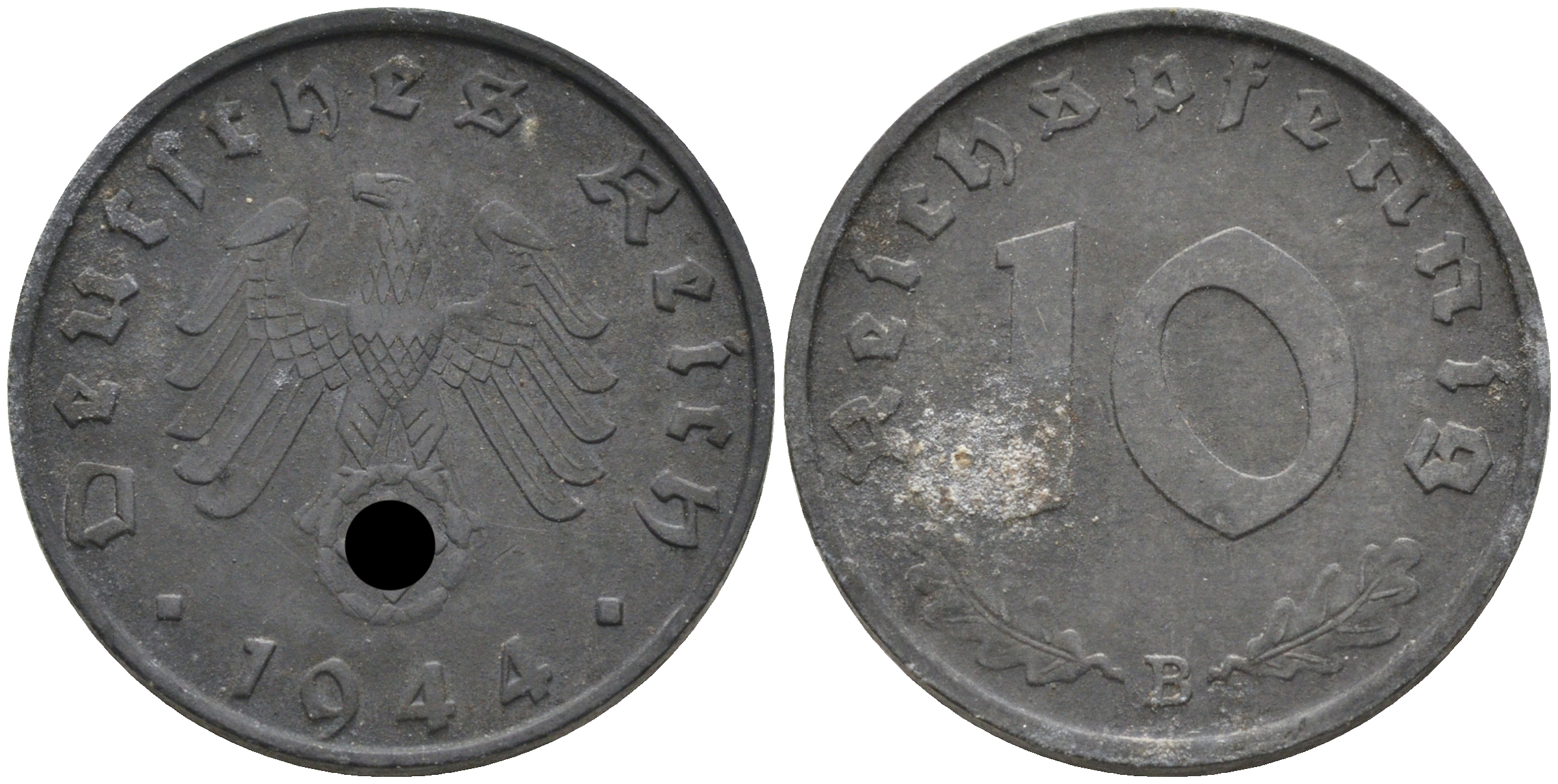 Германия 10 рейхспфеннигов 1944 D KM 101, J. 371 цинк 4116-617