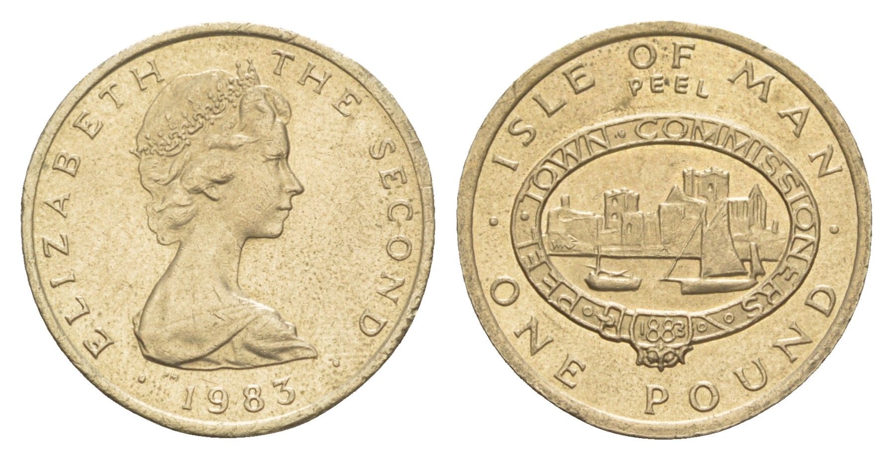 Остров Мэн 1 фунт 1983 PM, Елизавета II (1952-2022), год-тип KM 109 никель латунь 1524-142