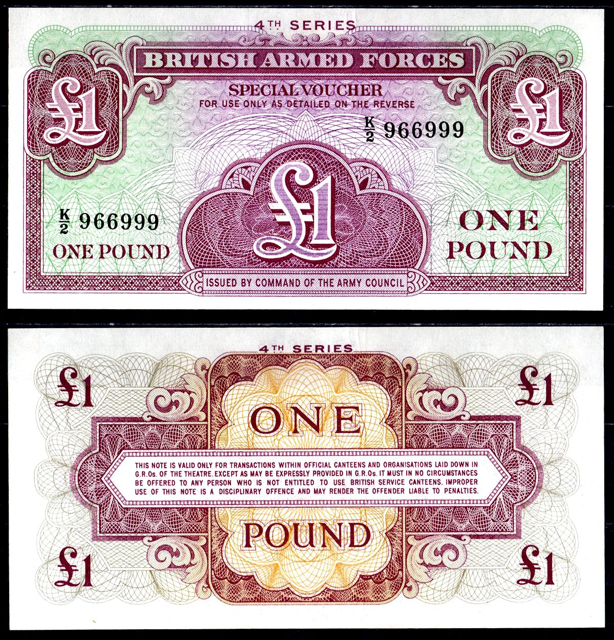 Великобритания 1 фунт ND (1962) для вооруженных сил Pick M36a бумага UNC (пресс) 6278-45-3-2