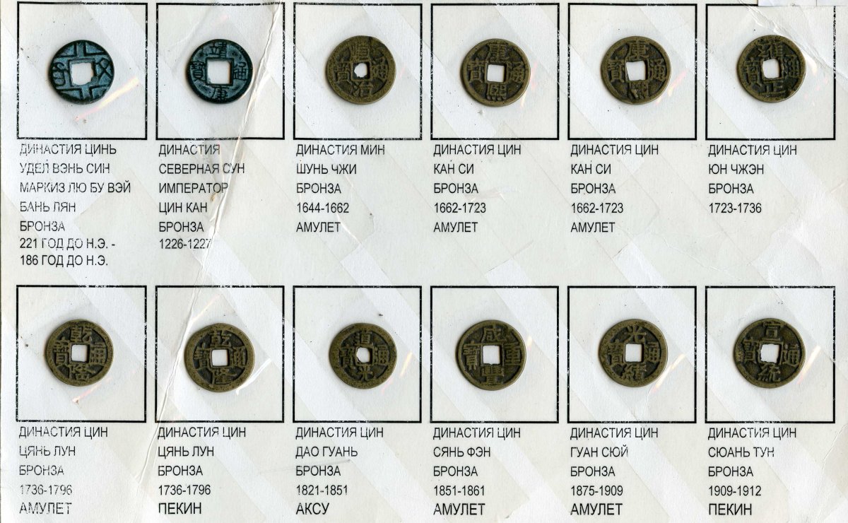 Китай набор из 12 монет ND (221 до н.э - 1912 н.э) 6207-26-1-1