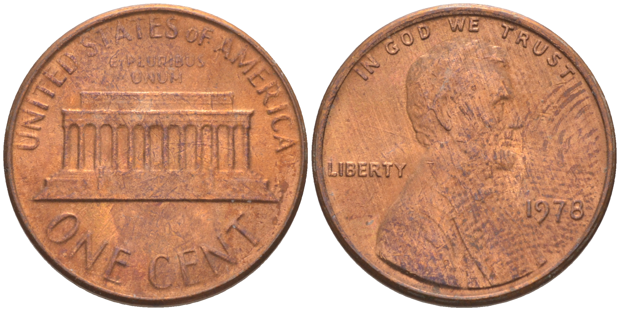 США 1 ЦЕНТ 1978 ЛИНКОЛЬН KM 201 медь-цинк 188-213