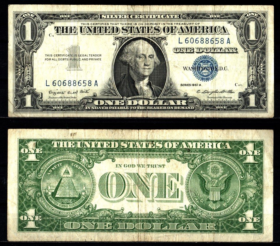 США 1 доллар 1957 Pick 419 a бумага 2119-39-2-1