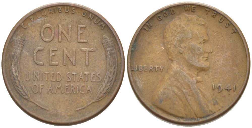США 1 ЦЕНТ 1941 ЛИНКОЛЬН KM 132 бронза 218-866
