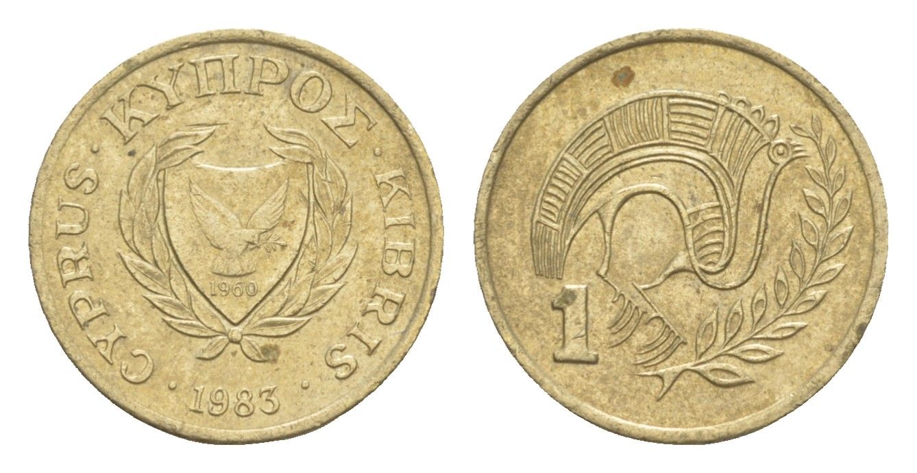 Кипр 1 цент 1983 KM 53.1 никель латунь 4649-1139