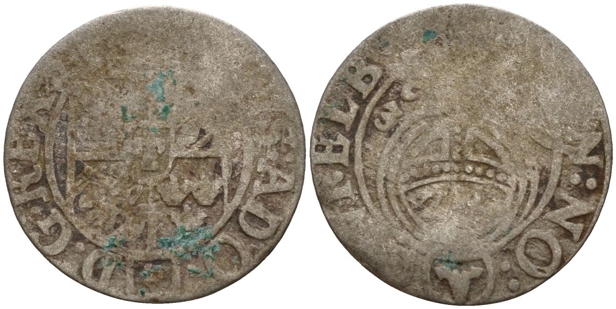 Польша, Эльбинг 3 полкера (1/24 талера) ND (1628-1635) Густав II Адольф (1621-1632) Kop 9602-9607 серебро 4158-1135