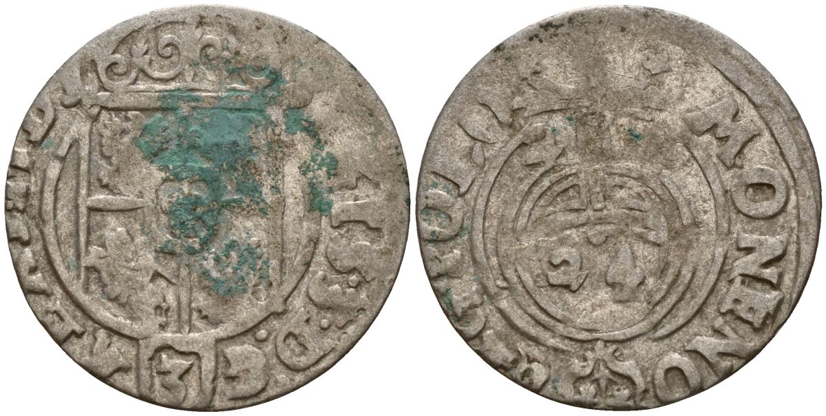 Польша 3 полкера (3 полторака - 1 крейцер) ND (1620-1627) Сигизмунд III Ваза (1587-1632) KM 41 серебро 4158-761