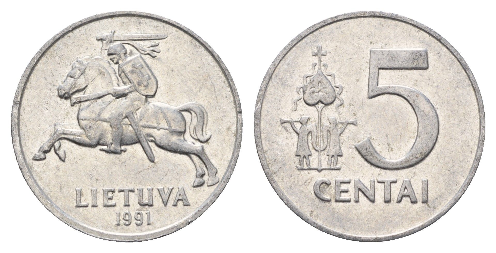 Литва 5 центов (сентов) 1991 год-тип KM 87 алюминий 4688-936