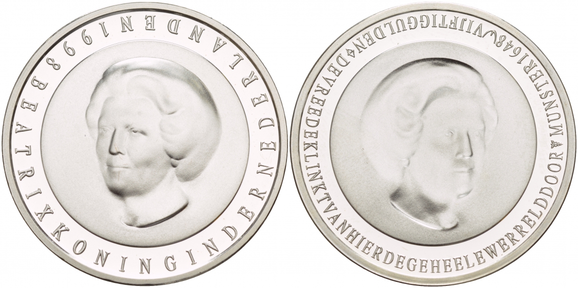 Нидерланды 50 гульденов 1998 350 лет договору Мюнстере KM 227 серебро PROOF 1088-8-61