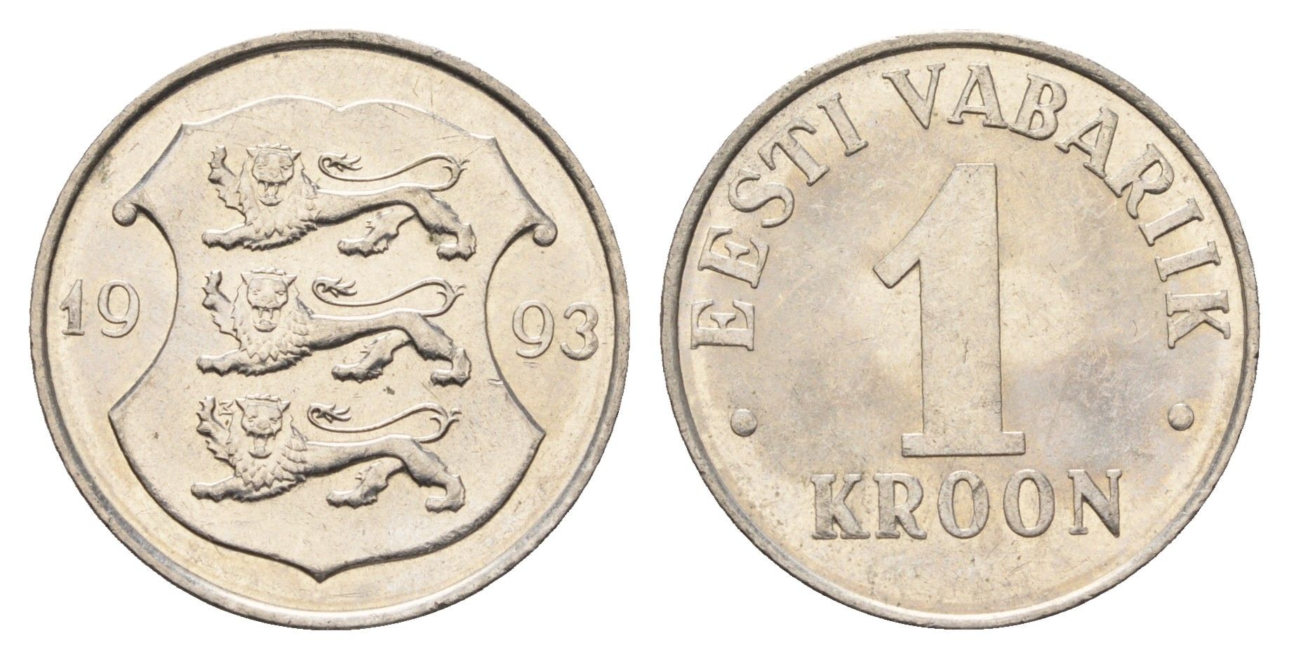 Эстония 1 крона 1993 KM 28 медно-никель aUNC 4688-552