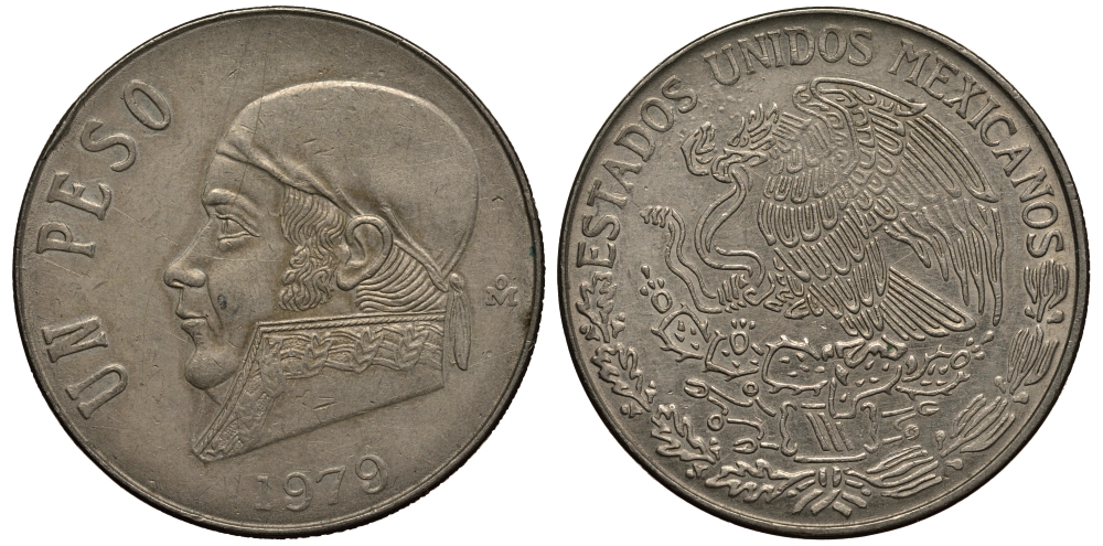 Мексика 1 песо 1979 Хосе Мария Морелос KM 460 медно-никель XF 215-924