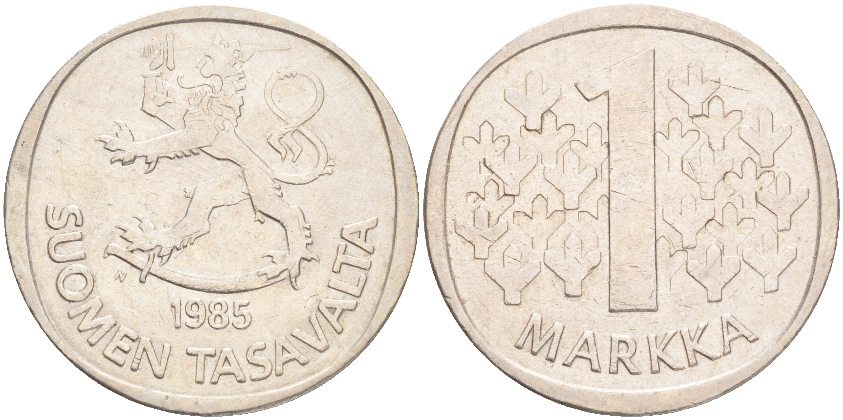 ФИНЛЯНДИЯ 1 МАРКА 1985 N KM 49а медно-никель 4556-737